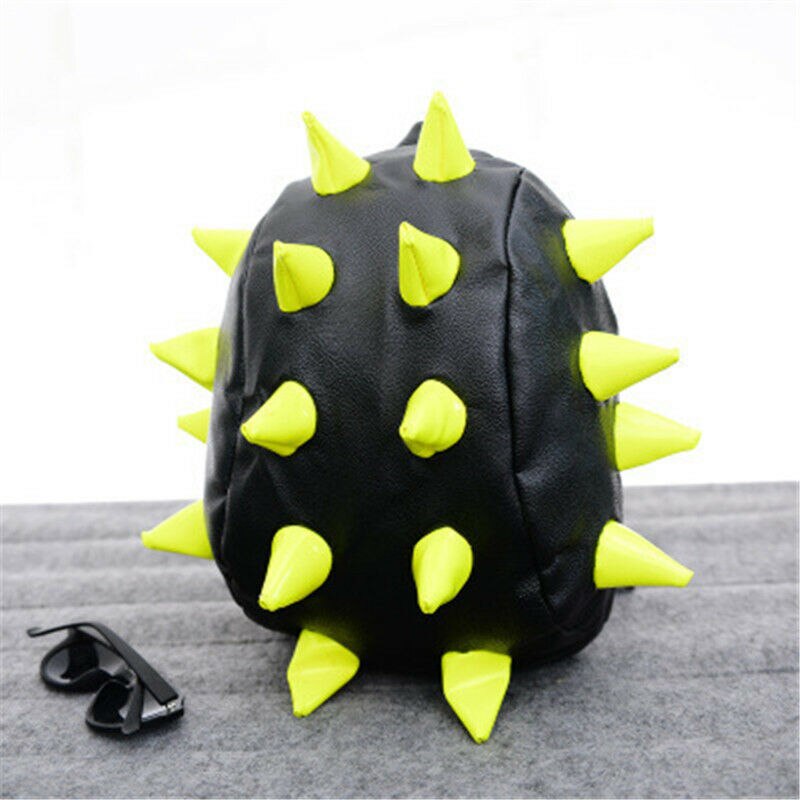 Boy Girl Hedgehog Spike Backpacks Spiky Punk Shoulder Bags School Bookbags: Yellow / S