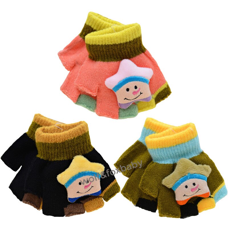 Retail 2-7years Gloves Mittens 3D exposed fingers kids boys girls child children infant spring fall autumn: Default Title