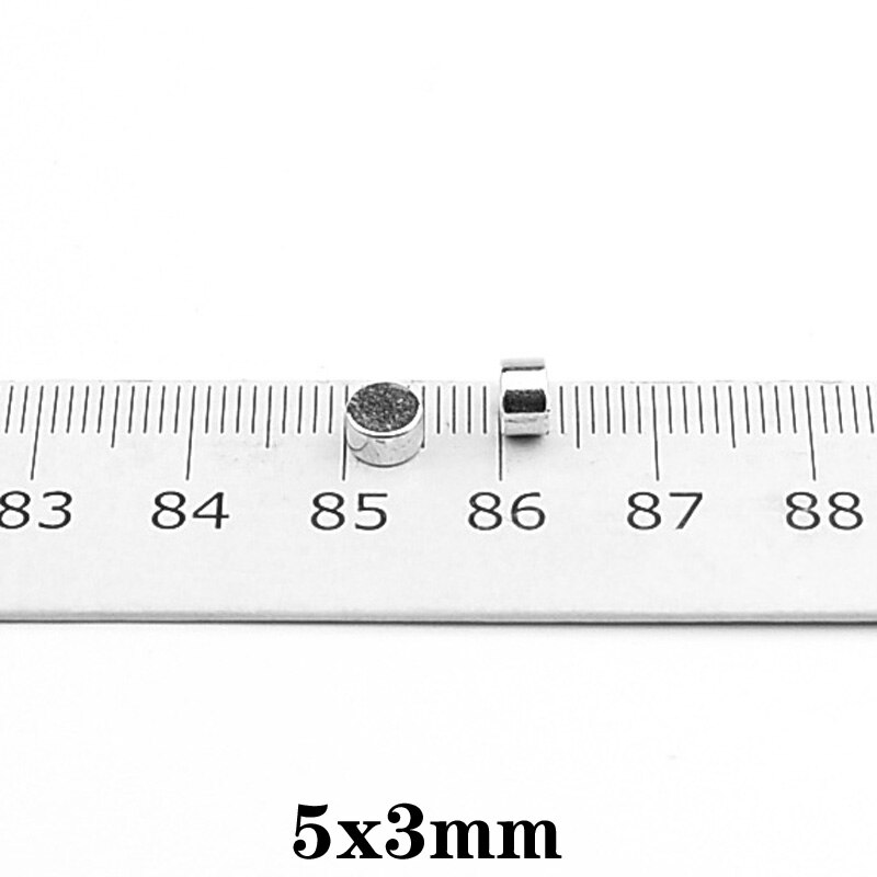 Imán potente redondo pequeño de 5x3mm, imán potente de neodimio de 5x3mm, imanes permanentes de neodimio de 5x3mm, 20 ~ 1000 Uds.