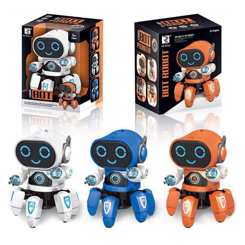 Robot de baile inteligente para niños, juguete electrónico de pulpo que camina, iluminación LED Musical, de cumpleaños