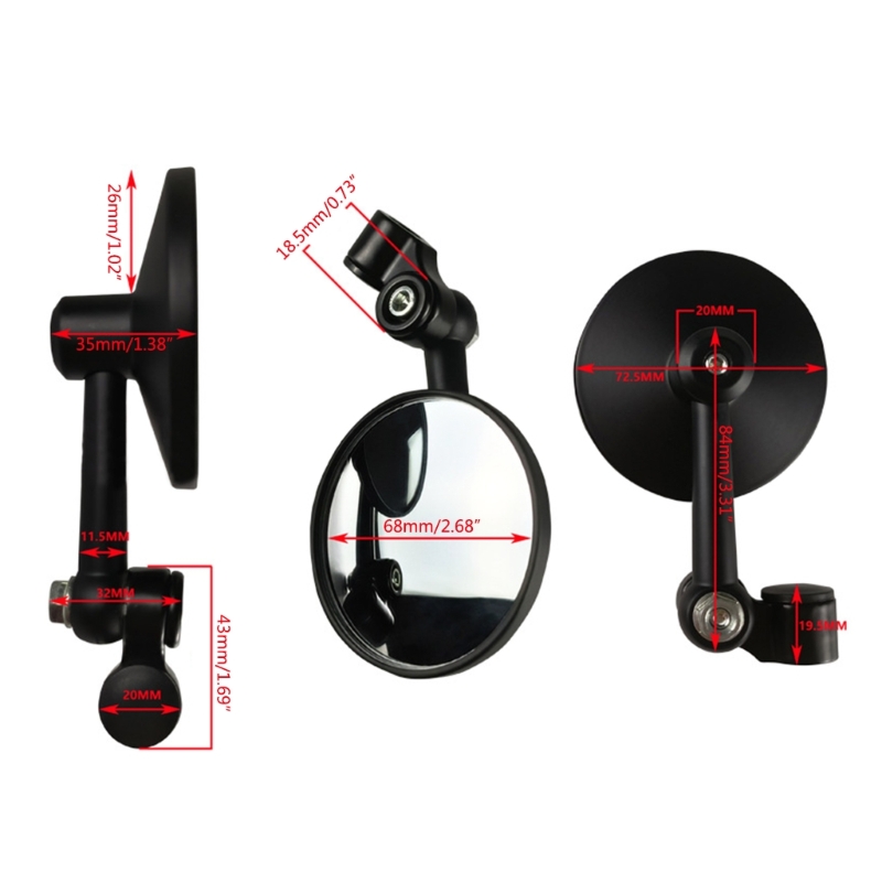 Moto scooter retrovisor lidar com barra espelhos universal redondo guiador espelho