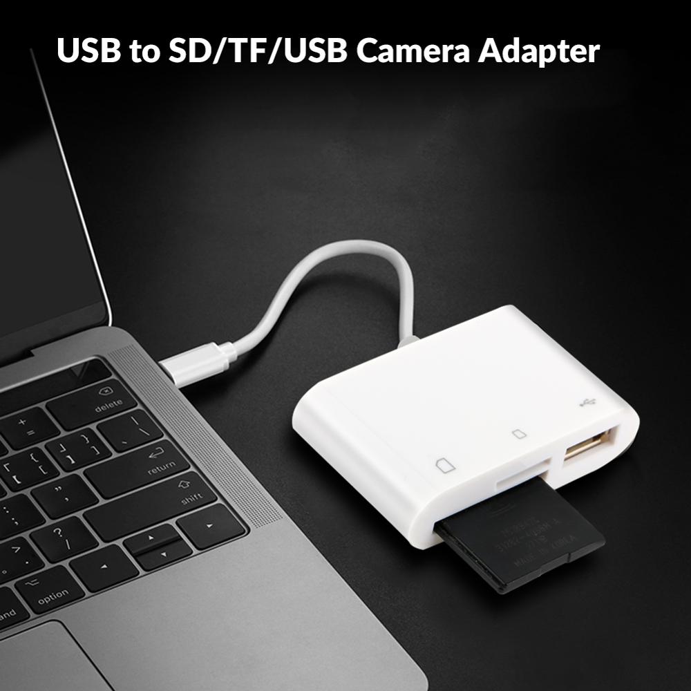 3in1 Card Reader Adapter USB C USB-C to USB SD/TF Camera Card Reader Adapter for iPad Pro Samsung Galaxy S9/S8 Huawei P20Pro ect