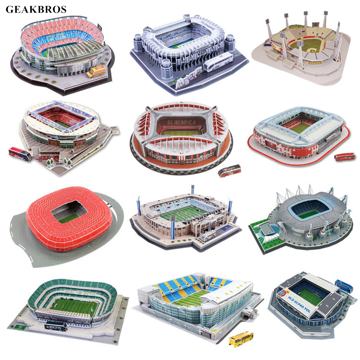 Kids 3D Three-dimensional Puzzle World Football Stadium Baby Puzzle DIY Spell Insert Toy Learning Educational Games Toys