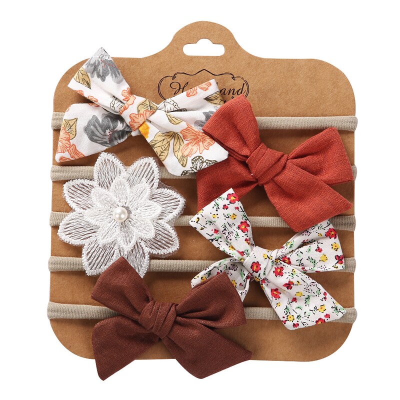 Pinzas para el pelo de bebé, accesorios de para niños, horquillas de lunares, ganchos florales, 5 unids/set por Set: 2