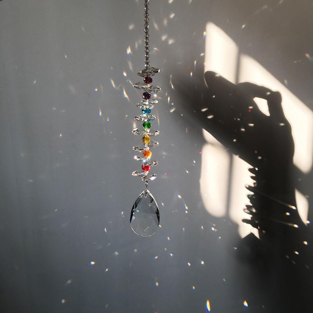 50mm Gorgeous Crystal Prisms Window Hanging Feng Shui Prism Sun Catcher Chakra Rainbow Maker Bedroom,Kitchen Garden Decor