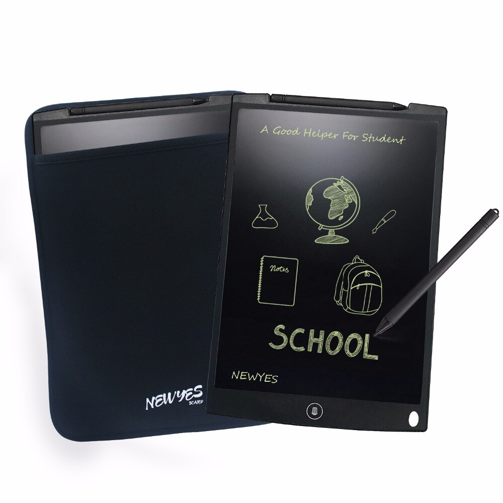 Newyes Black 12" LCD Writing Tablet eWriter Writing Drawing Board Whiteboard Bulletin Board with Sleeve Case