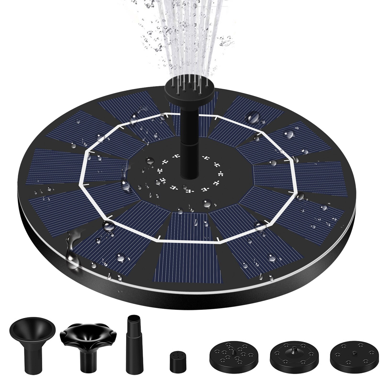 Solar Fountain Pump Floating Fountains With 7 Nozzles Bird Bath Fountain With 7 Nozzles Solar Fountains For Bird Baths Fish Pond
