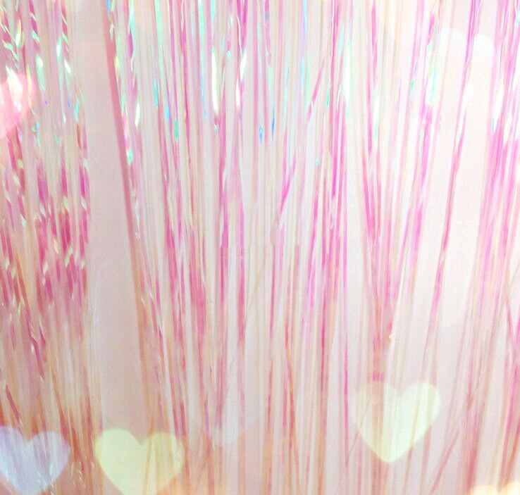 Salg glitrende iriserende folie frynsegardin fødselsdagsfest dekoration havfrue enhjørning baggrund
