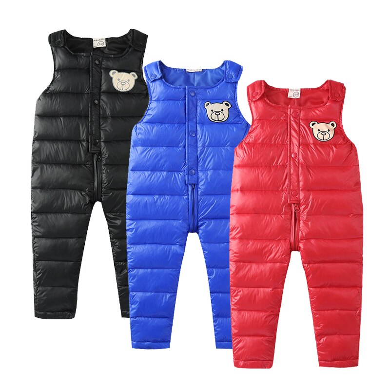Capretti del bambino Giù Pant Boys & Girls Caldo in Piuma D'oca Globale per la Russia Inverno Bambini Pantaloni Per Bambini Tuta 2-4 Anni Del Bambino Pantaloni