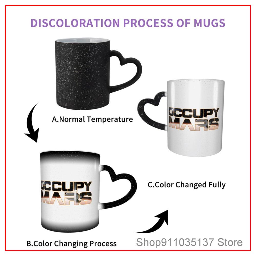 SpaceX Occupy-Mars coffee K mugs glass cups tazas set funny halloween tasse canecas friends disposable solo holder donut