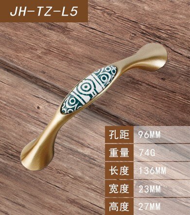 Floral Pattern Ceramic Drawer Pulls Kitchen Door Cabinet Handles Knobs and Pulls Decoration Furniture Hardware: L5-hole 96mm