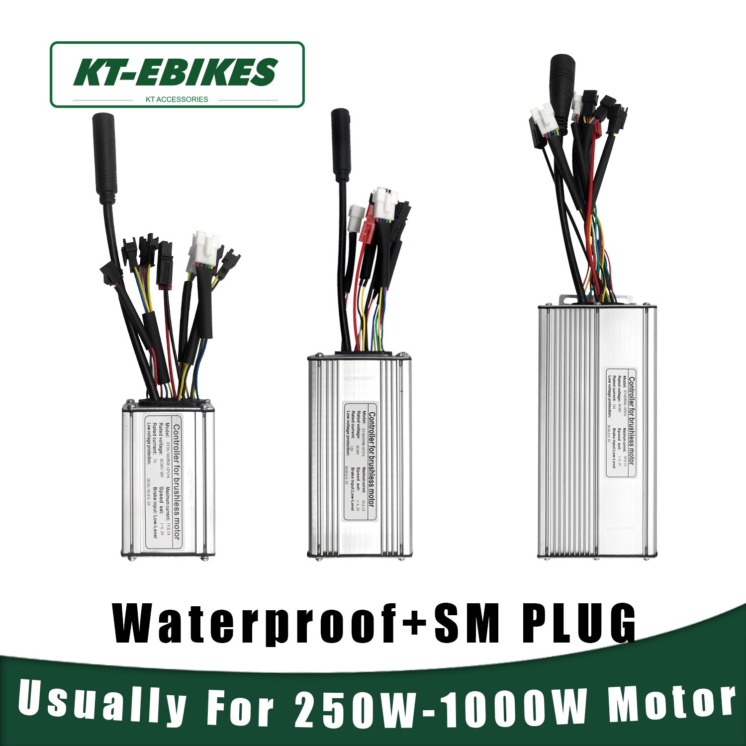 Kt ebike controller 36v 250w 350w 48v 500w 750w 1000w elcykel cykel borstlös lcd led e bike controller kt med ljus