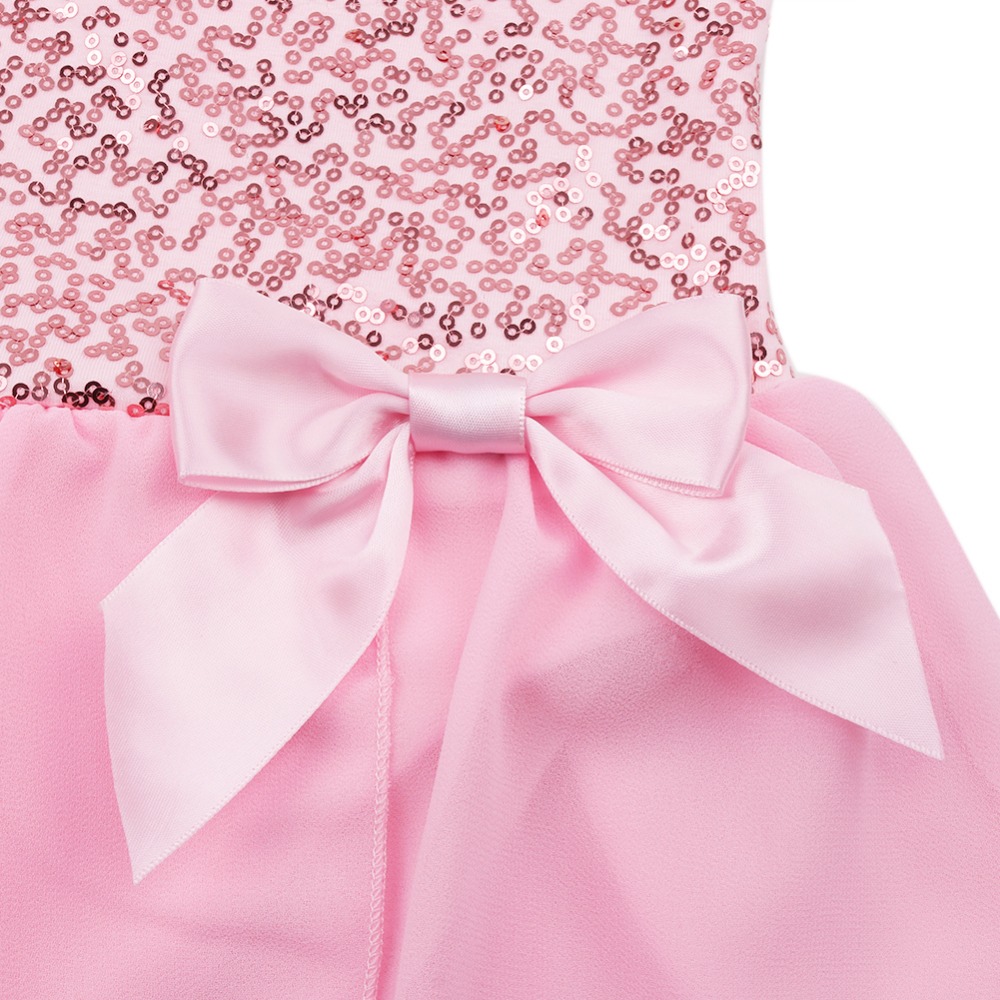 iEFiEL Sequined Sleeveless Princess Ballerina Fairy Party Costume Child Girls Gymnastic Ballet Leotard Tutu Dance Perform Dress