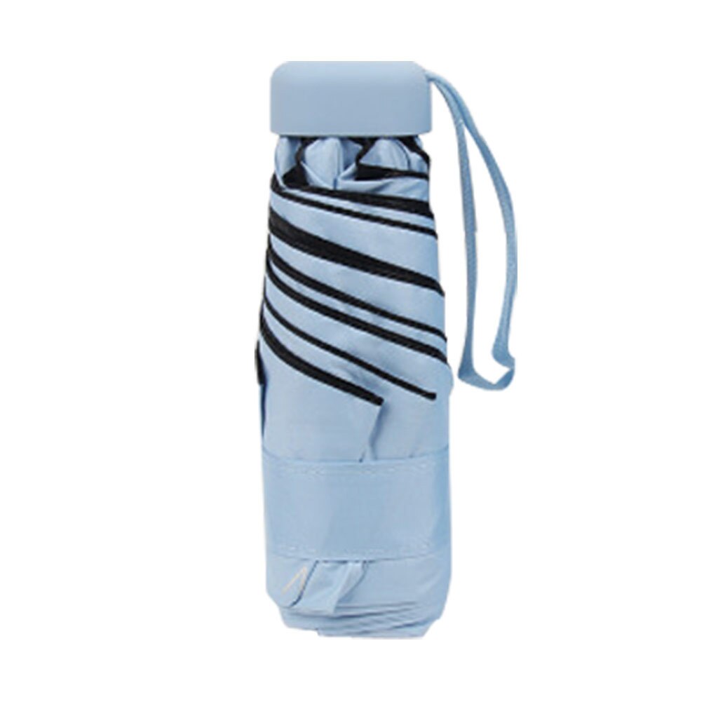 45#  kvinnor lyxigt lättviktsparaply svart beläggning parasoll 5- faldigt solregnparaply unisex reseskyddad ficka miniparaply