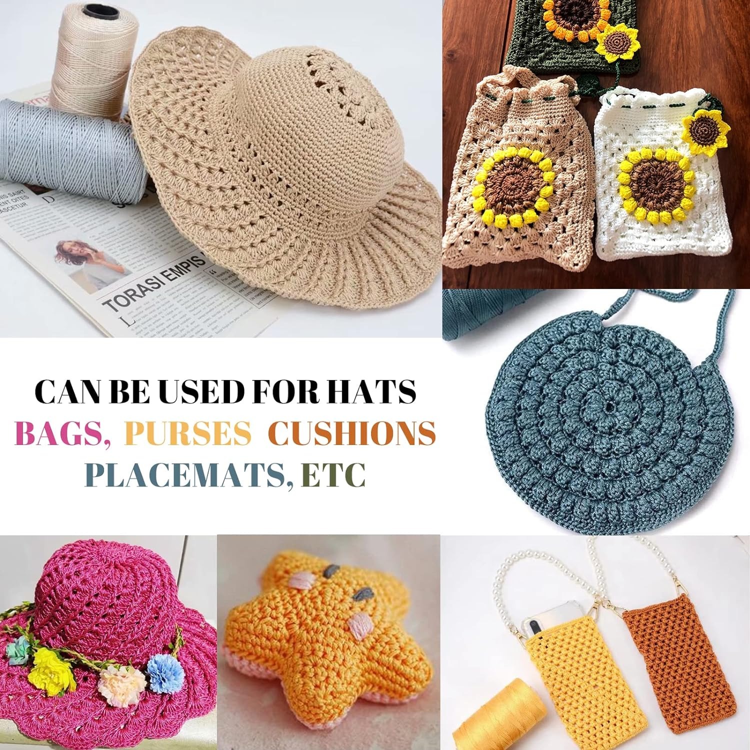 Cordón de macramé de polipropileno de 1,5mm y 200m, hilo artístico, tejido de colores, bolsa de ganchillo, manualidades para colgar, alfombra inferior