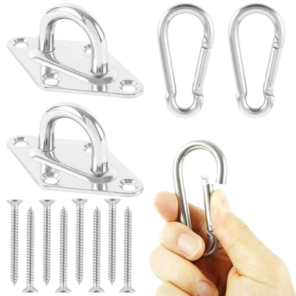 800lb Capacity Heavy Duty Hammock Hanging Spring Hook +Matching Screws Kit Mount Swing Chair Stainless Steel