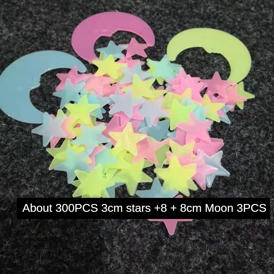 Luminous Stickers, Stars, Fluorescent Wall Stickers, Bedroom Starry Sky Self-adhesive 3D Stickers: Type 4