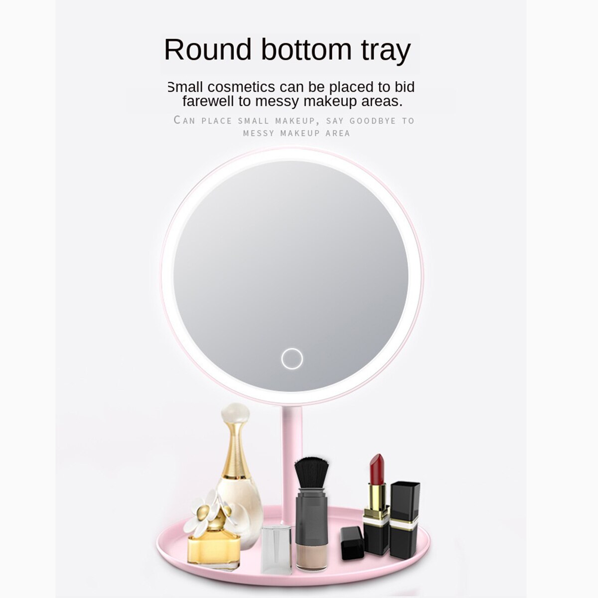 Led Makeup Mirror Standing Mirror Touch Screen Vanity Mirror Backlit Adjustable Desk Cosmetic Mirrors Dressing Table Mirror