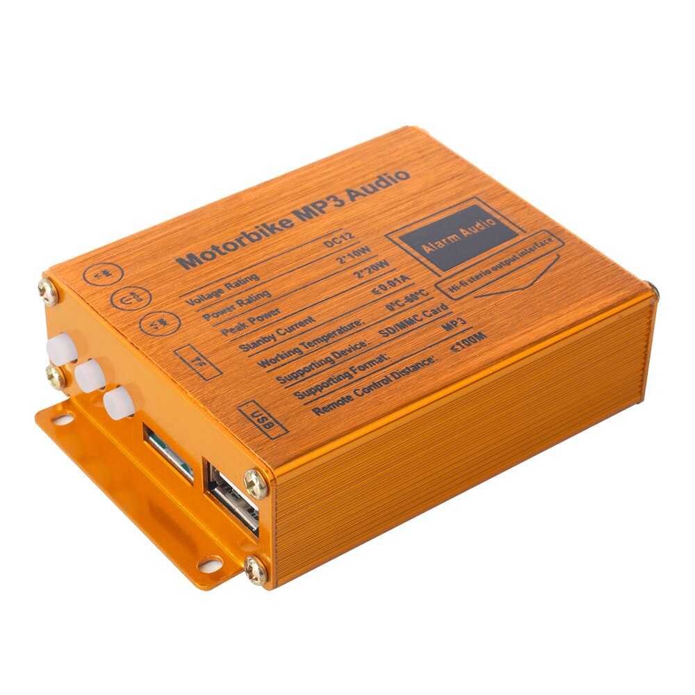 KKmoon-sistema de alarma para motocicleta, reproductor MP3, altavoces, sistema de sonido y Audio, Radio FM, control remoto inalámbrico de seguridad con ranura USB SD