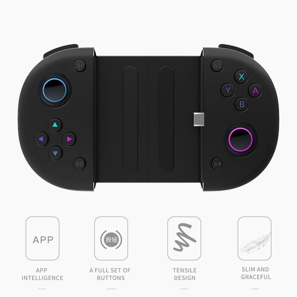 Controller di gioco di tipo C supporto per telefono telescopico Non Bluetooth Gamepad Joystick estensibile per Gamepad iPhone Android da 6.68 pollici