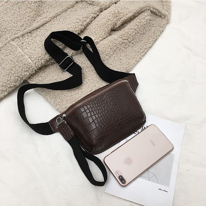 Swdf kvinners veske midjeveske krokodille flerfarget messenger brystveske clutch kvinnelig pu lær håndveske cross body veske