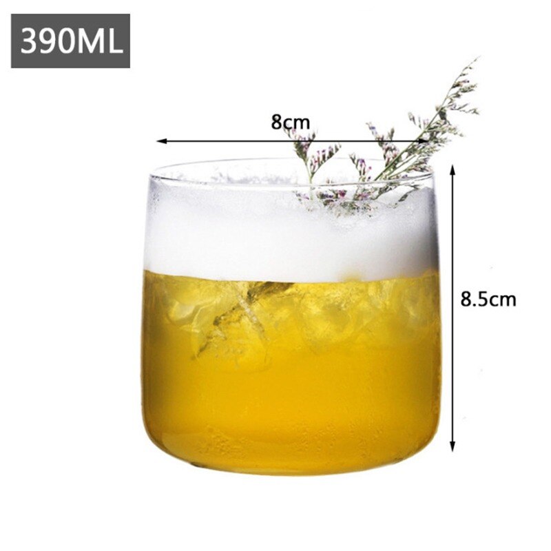 Glass Cup Transparent Tea Coffee Mug Ice Beer Cup Heat Resistant Insulated Glass Cup Milk Juice Mug Origami Style: style E 390ML