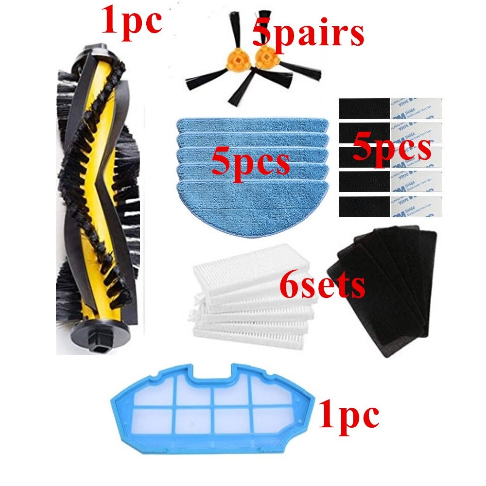 Para Cecotec Conga Excellence 990 5040 Eufy RoboVac 11 11C,D , DEEBOT N79S N79 iboto aqua v710 cepillo de rodillo principal, mopa de filtro: 39pcs