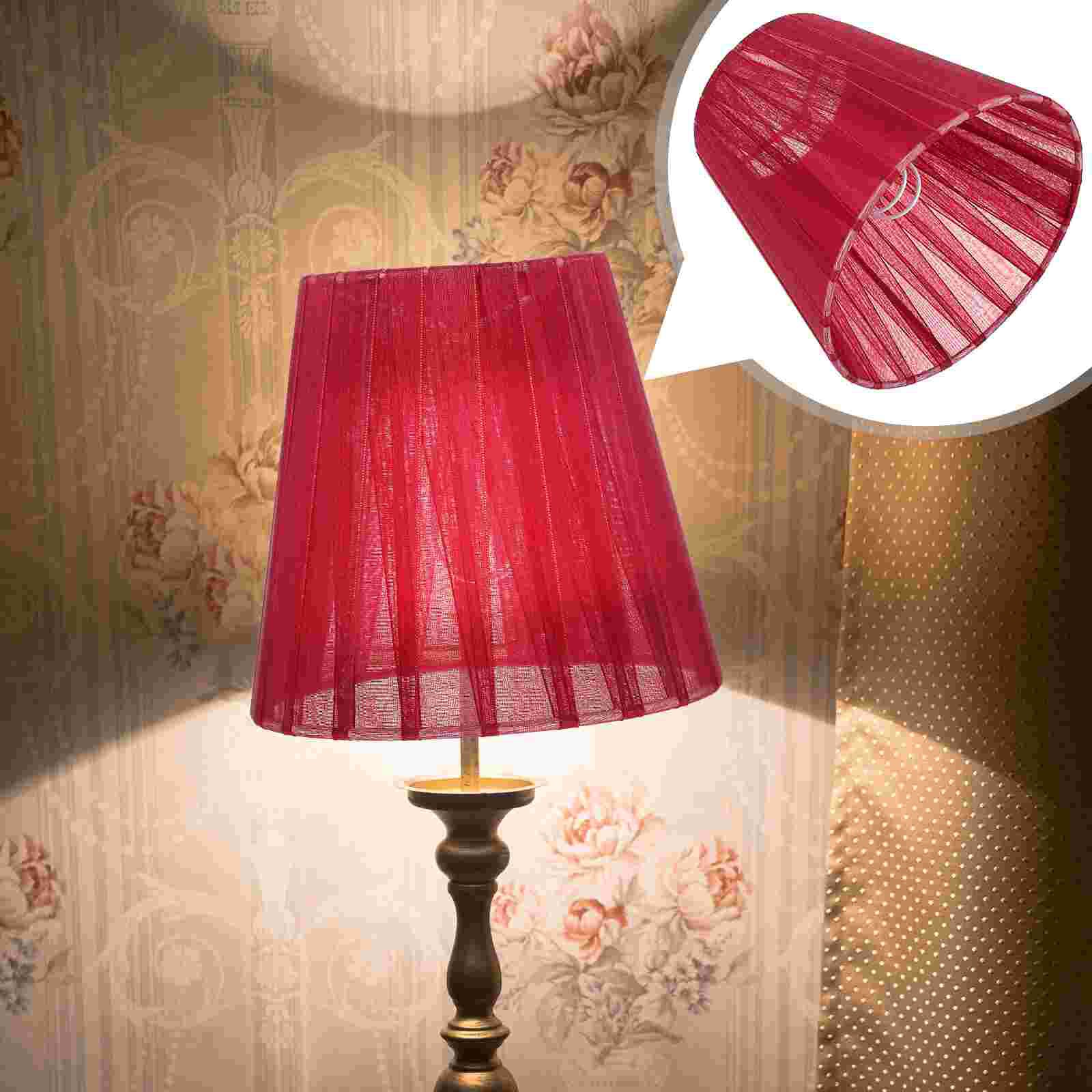 2 Stuks Translucent Gaas Lampenkap Clip-Lamp Licht Cover Creatieve Licht Schaduw: Burgundy Color