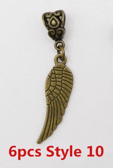 6 Stks/pak Verschillende 6 Stijlen Viking Charms Haar Vlecht Dread Baard Dreadlock Kralen Manchetten Ringen Hoofddeksels Sieraden Voor Mannen Vrouwen: 6pcs Style 10