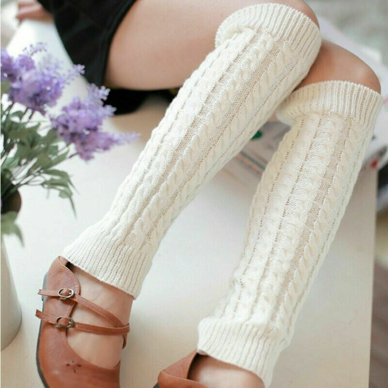 Sexy Women Leg Warmer Winter Warm Knee High Knit Crochet Legging Boot Slouch