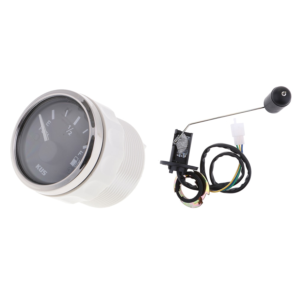 Adjustable Fuel Level Sender Sending Unit + 2inch Black Fuel Level Gauge Meter