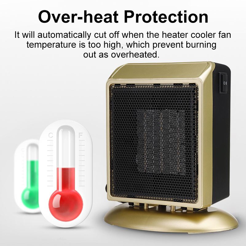 900W 2 Levels Adjustable Electric Winter Heater Fan Mini Over-heat Protection Space Warmer Heating Low Noise & No Radiation