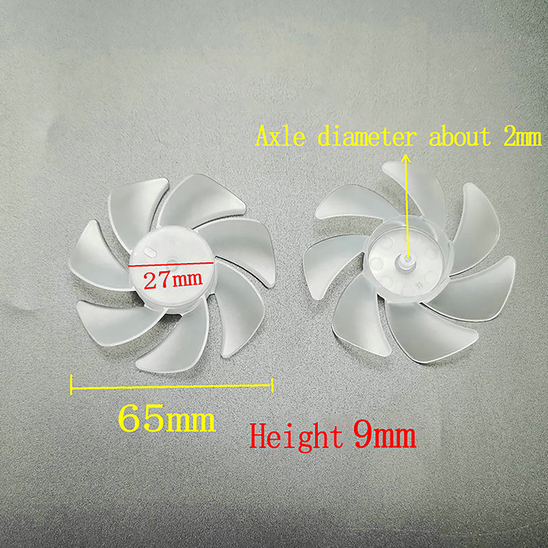 Transparent Plastic Fan Blades Hair Dryer Universal High-power Motor Fan 7 Blades Fan Blade Replacement 35mm/42mm/50mm/65mm: Red