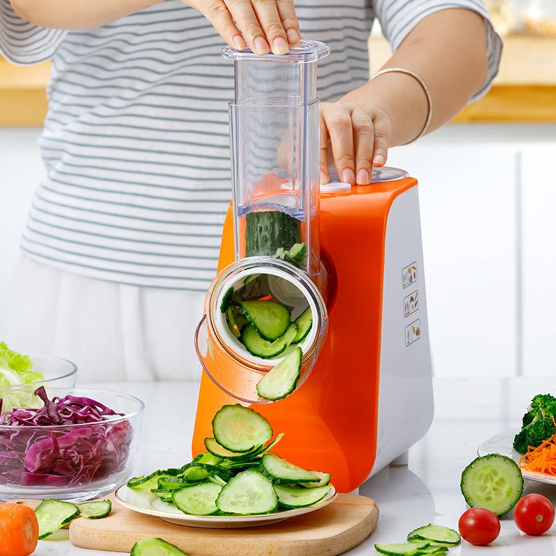 Elektrische Gemüse Cutter Elektrische Schneidemaschine Gemüse Salat Schredder 220v Haushalt Schneiden Artefakt 150W: Orange / uns