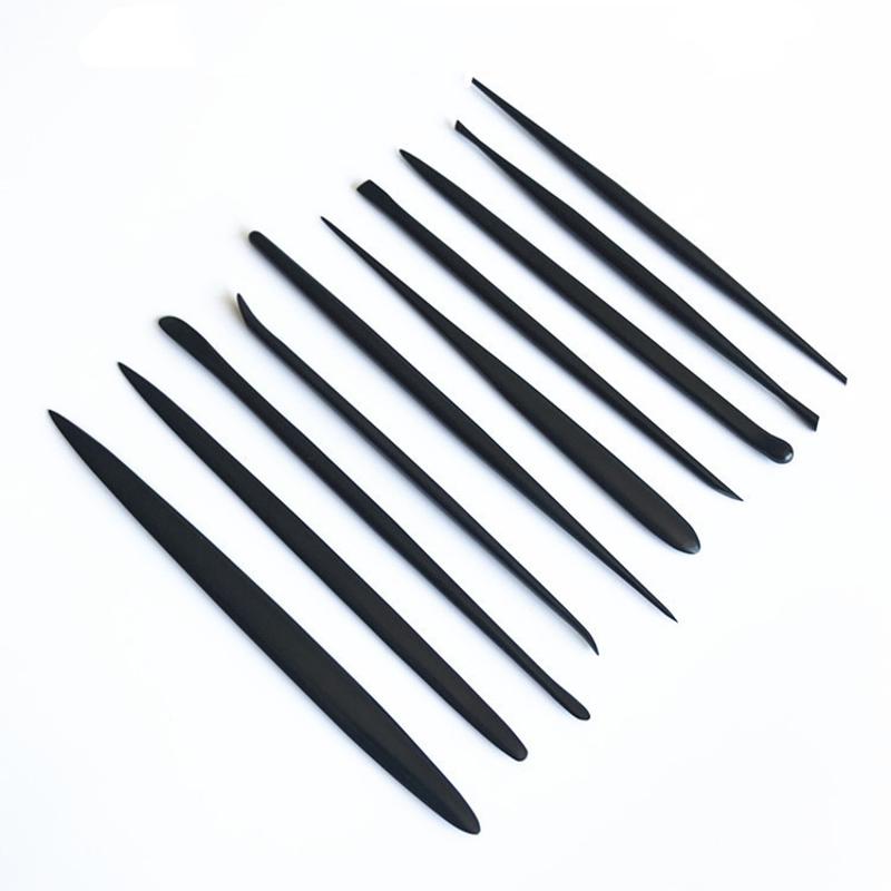 10 Pcs / 1 Set Black Metal Silver Clay DIY Accessories Dough Decoration Carving Pottery Ceramic Polymer Sculpting Tools Needle