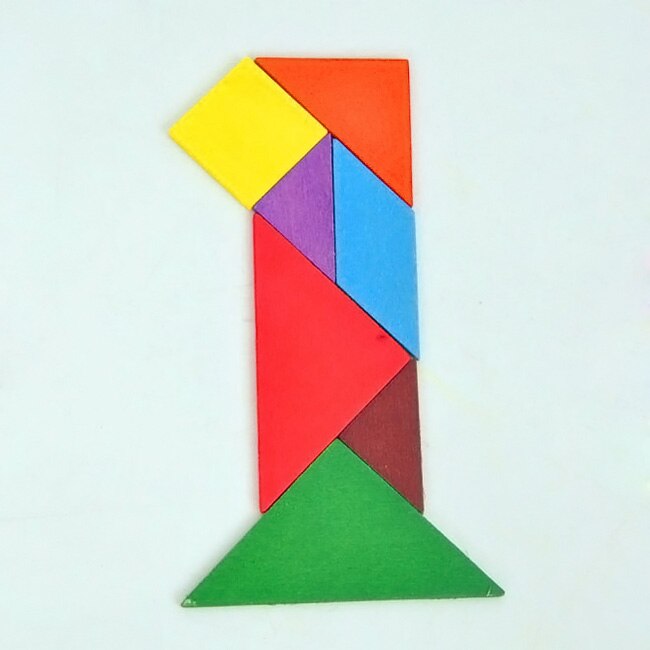 Houten Gekleurde Tangram Puzzel Vorm Cognitieve Intellectuele Ontwikkeling Kinderspeelgoed Kids Verlichting Speelgoed
