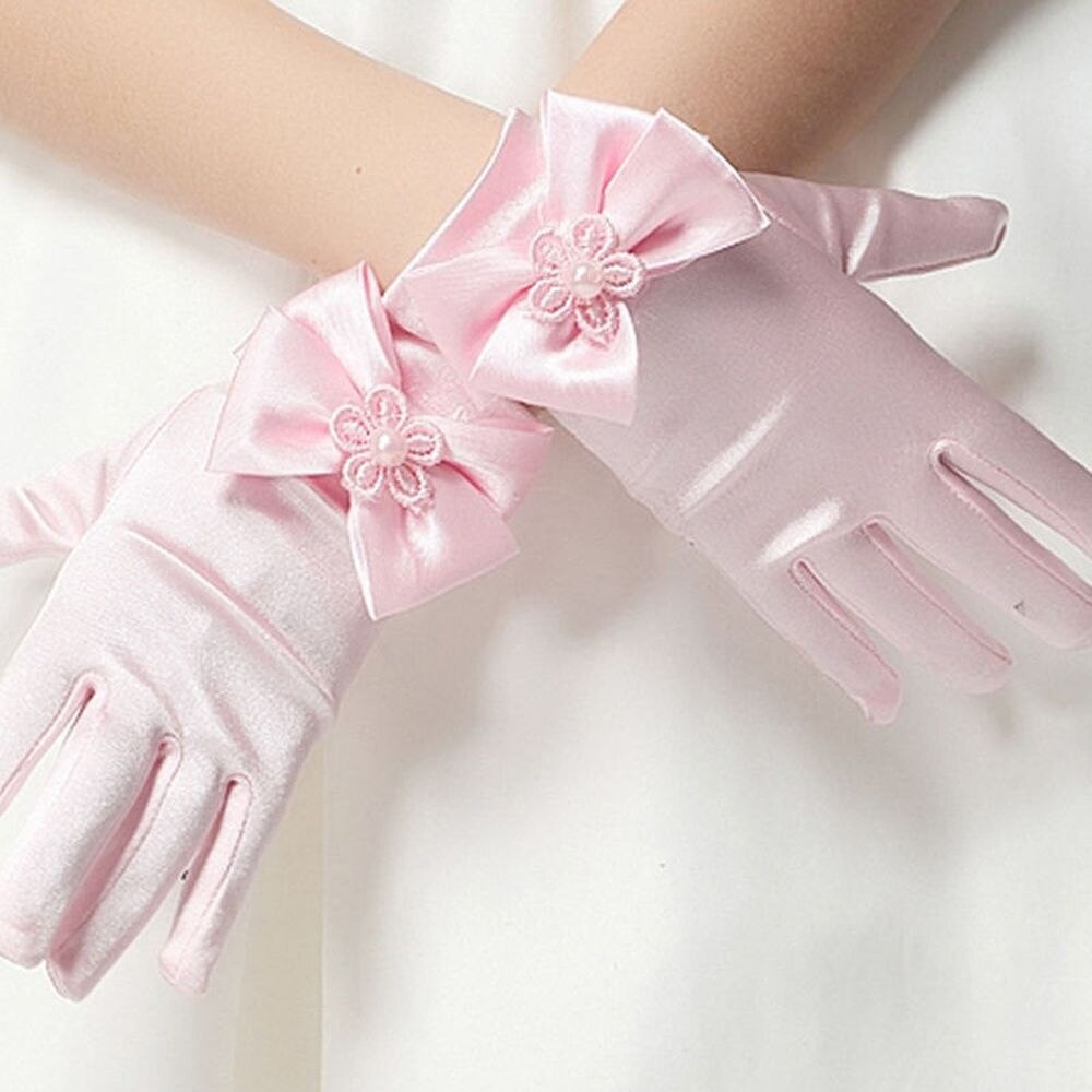 Guantes sin dedos para mujer, accesorios de comunión, 1 par