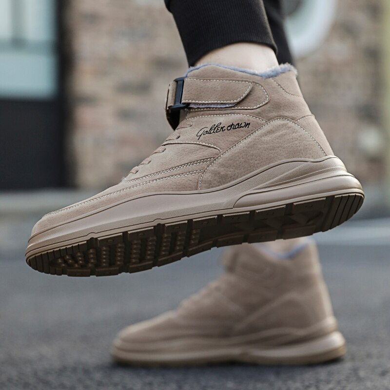 Vinter män skor utomhus promenader sneakers halkfria fritidsskor bomull varma bekväma herr sneakers