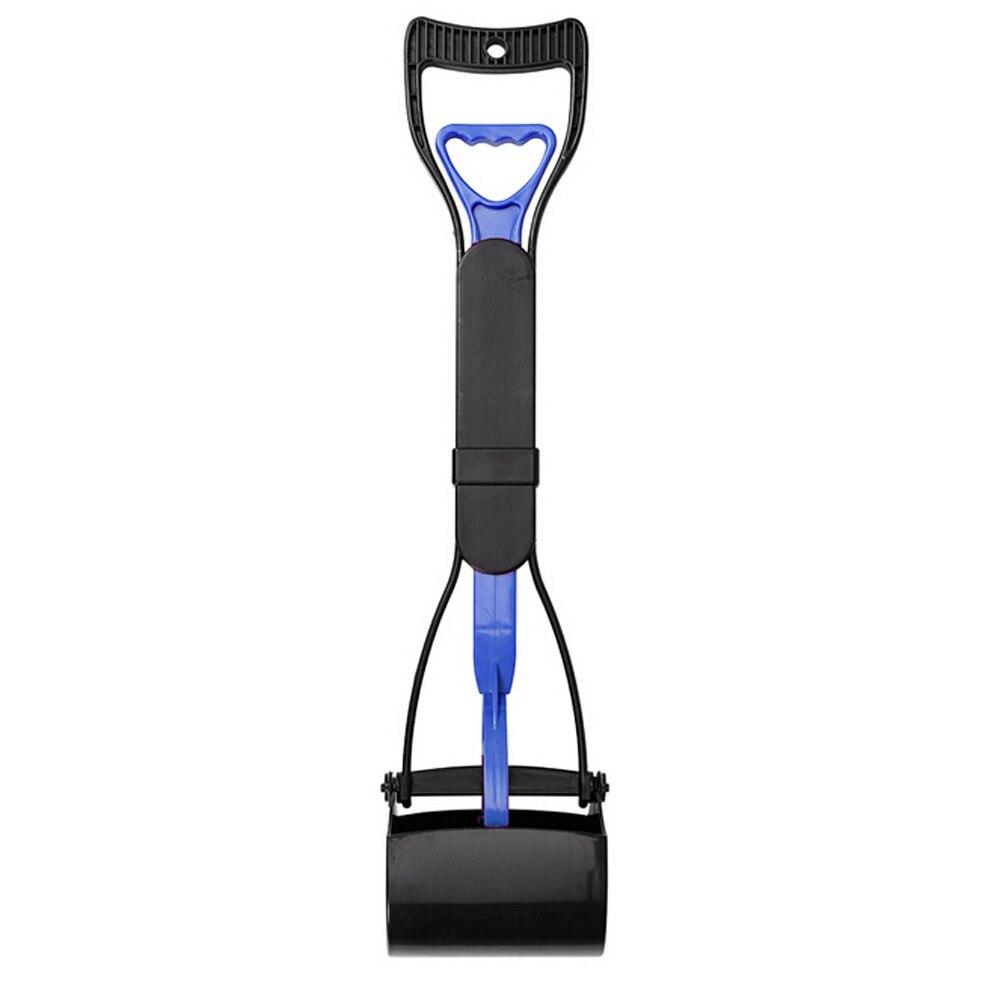 Scoop Clean Pick Up Transer Long Handle Dog Cat Pet Pooper Scooper Jaw Poop Scoop Clean Pick Up Waste: Blue 