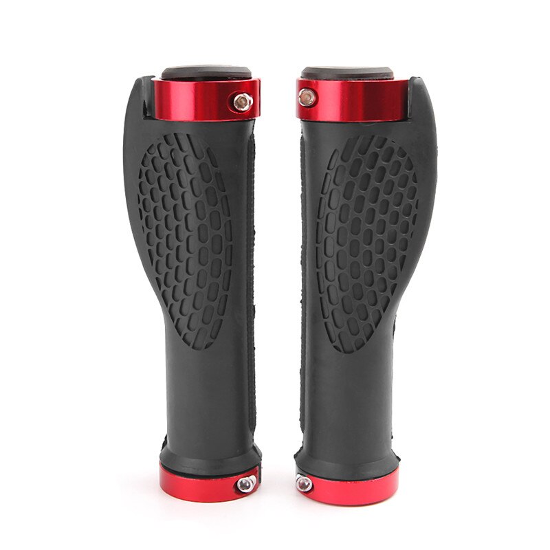 Ergonomic Bike Handle Grip Road Cycling Bicycle Anti-Skid Rubber Lock Handlebar: Red