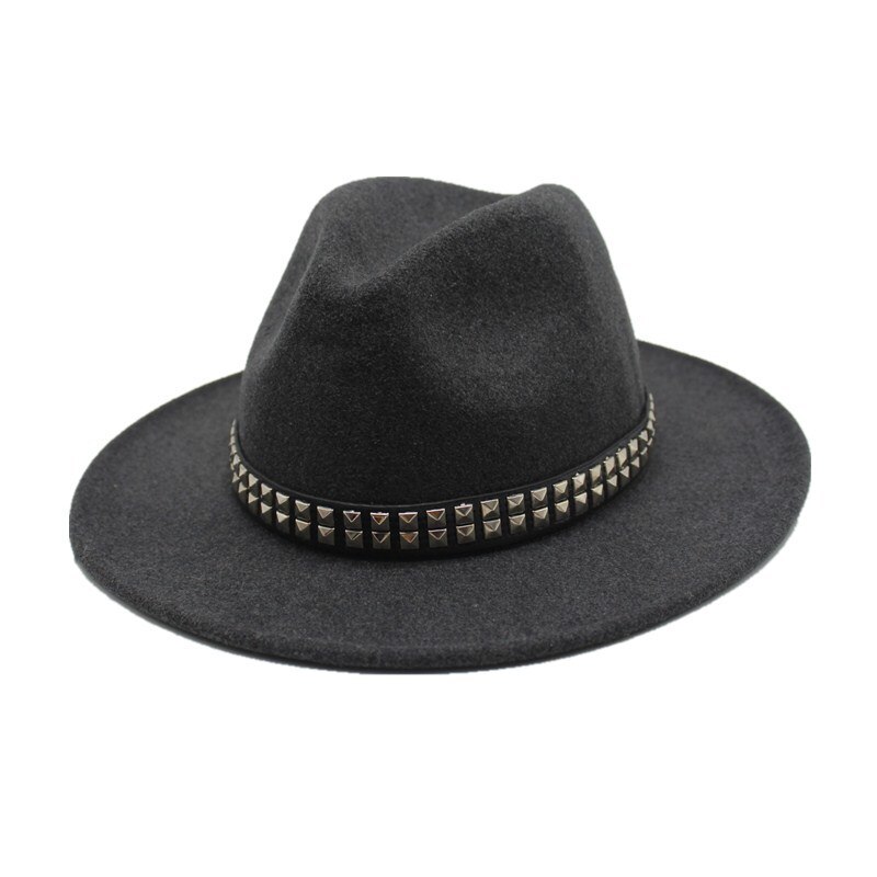 oZyc Autumn Winter wool Sun Hat Women Men Fedora Hat Classical Wide Brim Felt Floppy Wool100% Solid color Cap hats