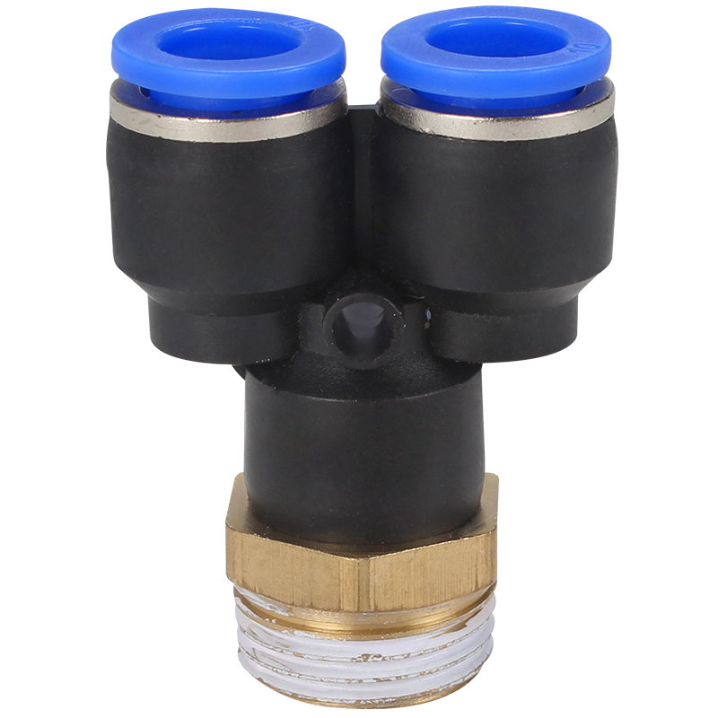 Y Type Tee Air Fittingen Quick Connector PX4 6 8 10 12Mm Tot Buitendraad M5 "1/8" 1/4 "3/8" 1/2 "Bsp Koppeling