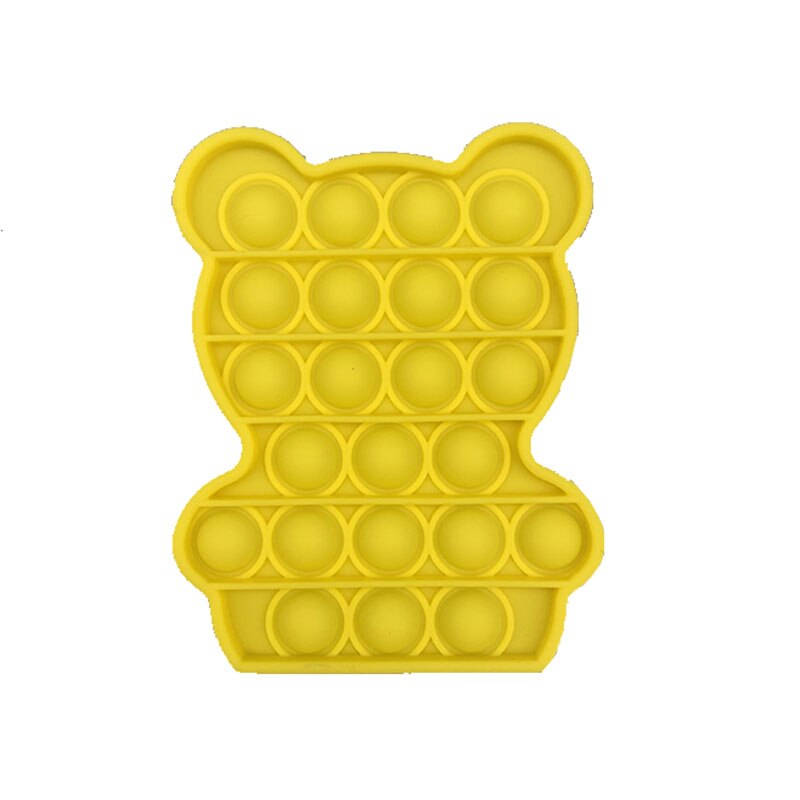 Einfache Push-Pop-Es Figet Spielzeug Bär Nette Form Anti-Stress Blase Sensorischen Stress Relief Autismus Bedürfnisse Angst kinder Erwachsene Spielzeug Lustige: Bear Yellow