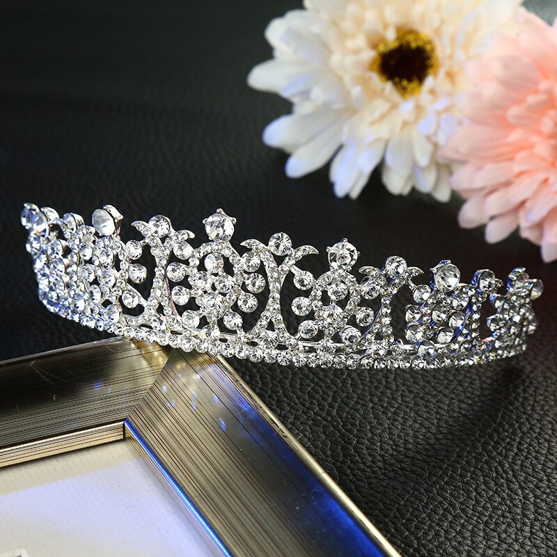 Luxury Silver Plated Crystal Wedding Tiaras Hairband Rhinestone Pageant Diadem Prom Crown Bridal Hair Accessories tiara de noiva