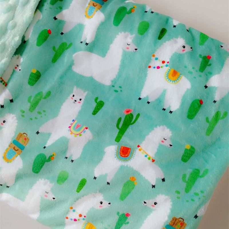 2 camadas 3D Alpaca Caricatura Velo Coral Macio Cobertor Do Bebê Inverno Criança Térmicas Criança Crianças de Volta Tampa de Assento Do Bebê Quilt