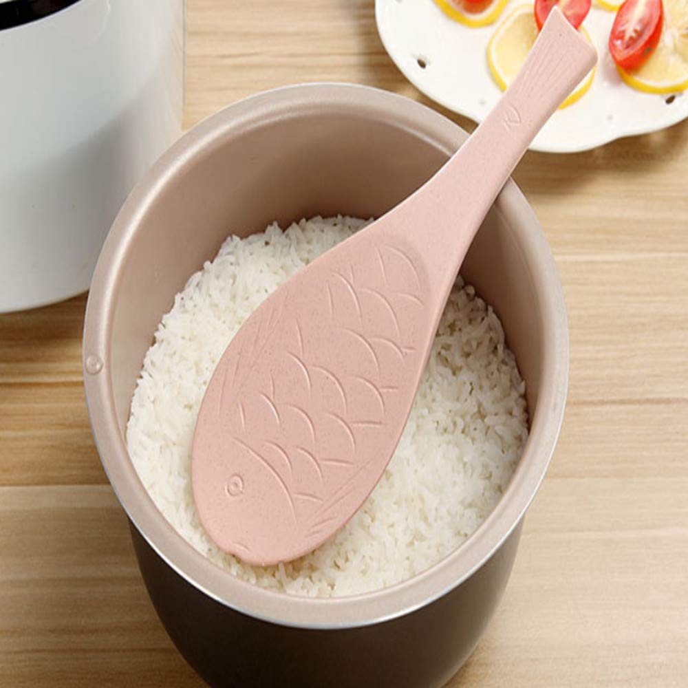 Cute trigo utensilios de cocina pescado cucharada antiadherente arroz paleta cuchara para la comida Mesa accesorios para servir