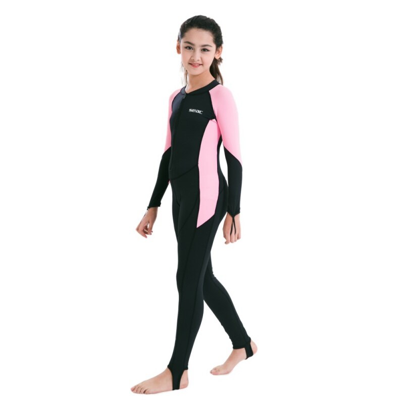 Traje de buceo de Lycra para niños, traje de buceo para niños de una pieza de colores, traje de baño de manga larga para surf