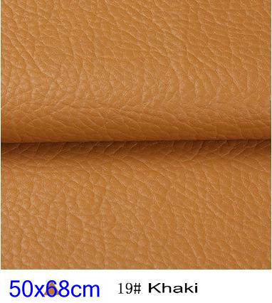 50x68cm Pu Synthetic Leather Material Leather Upholstery Fabric For Car Seat Tissu Simili Cuir Kunstleer Stof Tela Para Mueble: 19 khaki