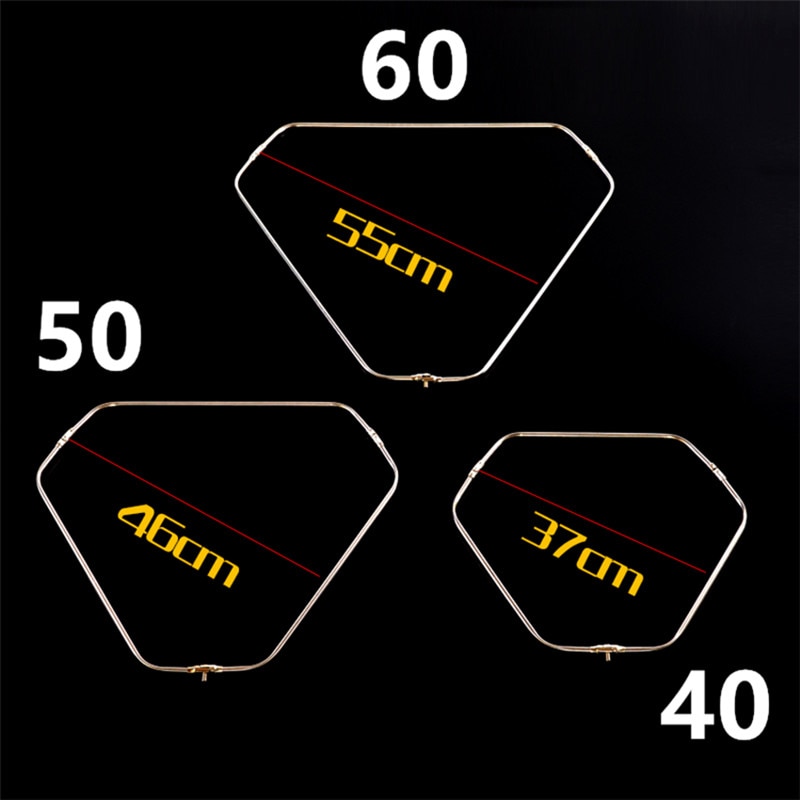 Filet de trempage triangulaire creux en acier inoxydable, diamètre de l'anneau 40cm- 60cm pour le filet d'atterrissage de la tête, accessoires pliables d'extérieur
