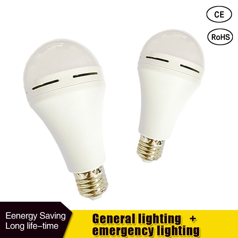 E27 LED Smart Bulb 9W 7W Led Emergency Light 85-265v Rechargeable Battery Lighting Lamp for home indoor Bombillas cold white